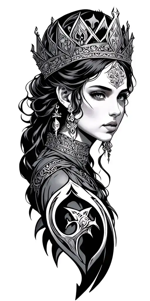 Elden Ring Logo And Queen Marika