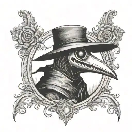 Plague Doctor In Frame Realism On Forearm