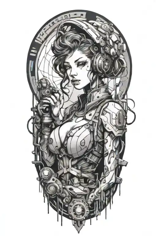 Cyberpunk Girl Anime Lines