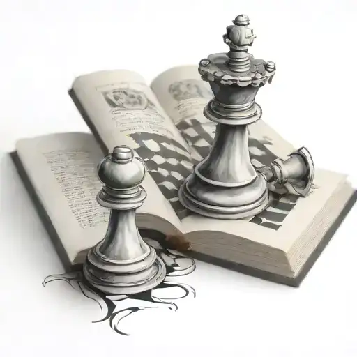 An Open Book With A Chess Piece Morphing