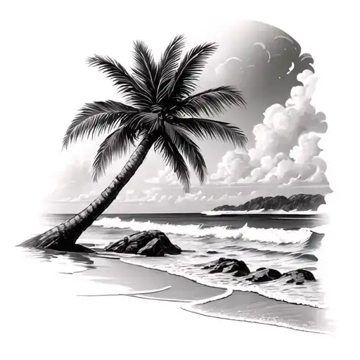 Palm Tree On Beach