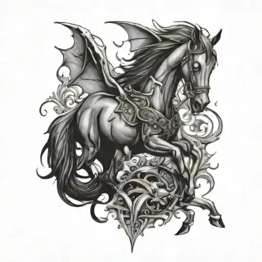 Toothless And A Horse Combination Design