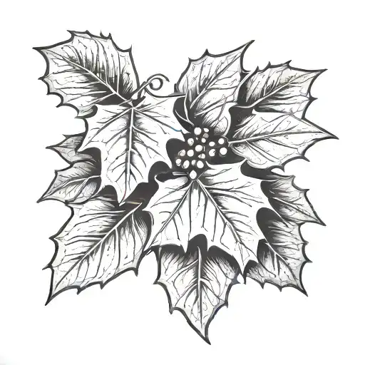 Holly Leaf And Berries