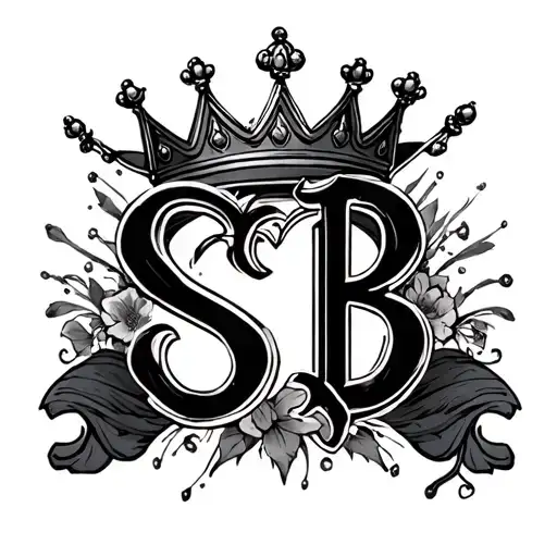 Initials Sb With King Crown