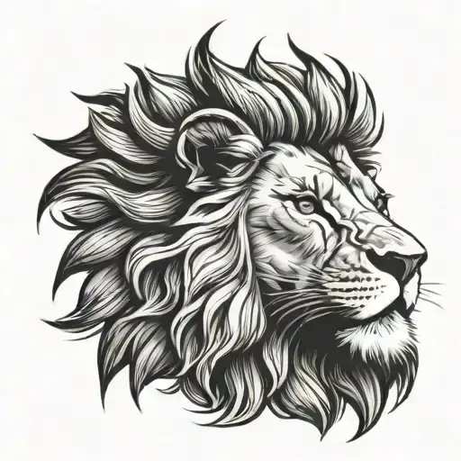 Minimalist Lion Head