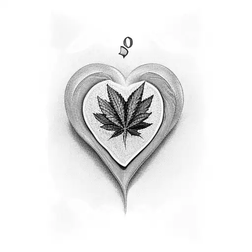 A Heart-shaped Cannabis Leaf With The Initials Of Your Lost Loved One Inside