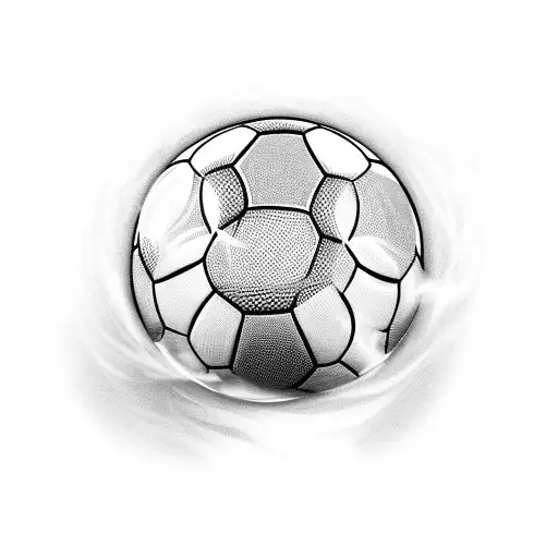 A Black And Grey Tattoo Of A Soccer Player Training With A Soccer Ball On Fire