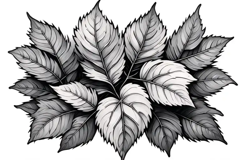 Vine Leafs Fine Line Tatto