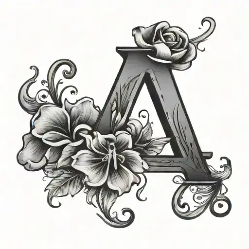 Script Letter M With Flowers Blooming