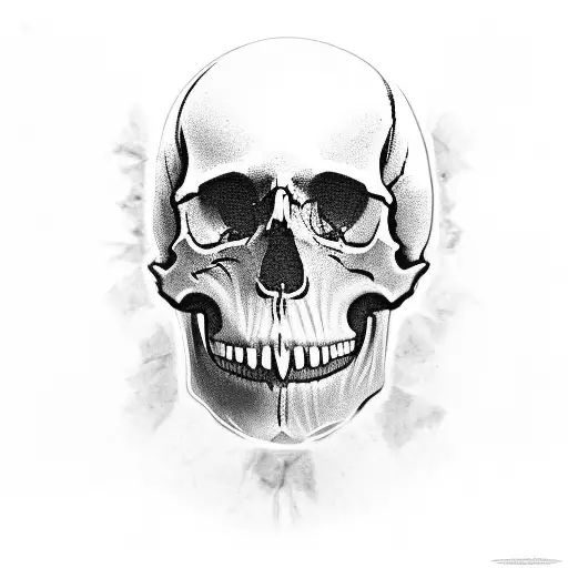 Skull With The Roman Number Thirteen Inside It's Mouth