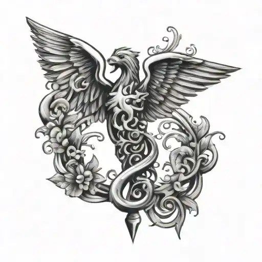 Veterinary Caduceus Symbol With Animals Peeking