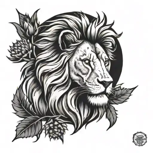 Lion And Thistle Flower