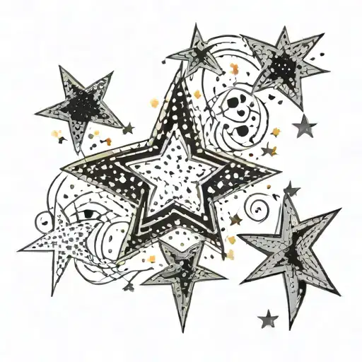 Tiny Stars Surrounding The Word Yellow