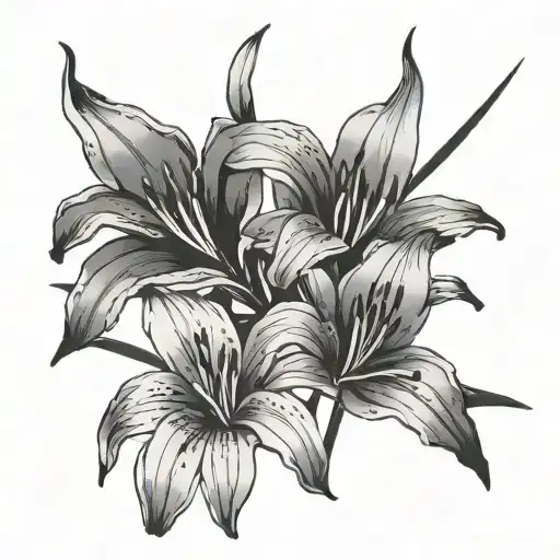 Minimalist Lily Branch Representing