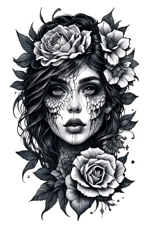 Tatoo Over Scars With Doodles