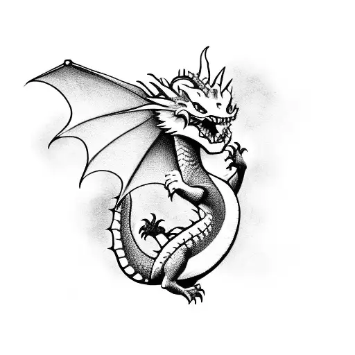 Cartoon Dragon Playing Video Games With Other Mythical Creatures