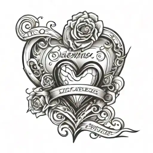Valentine Script With Broken Heart Above Western Theme