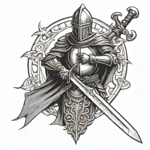 Knight Holding A Sword