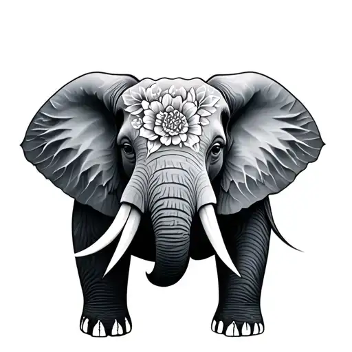 Floral Geometric Elephant