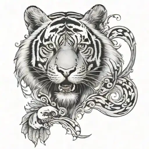 Rare Breed Word And Tiger Surrounded