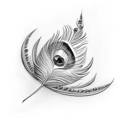 Peacock Feather With Trishul