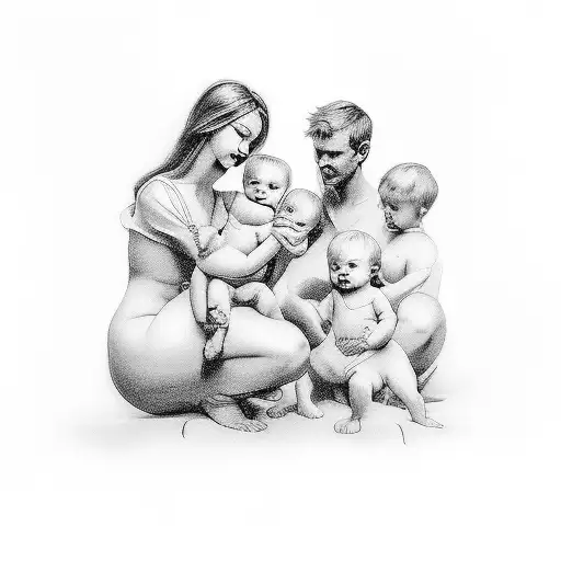 Family Cherubs And Children