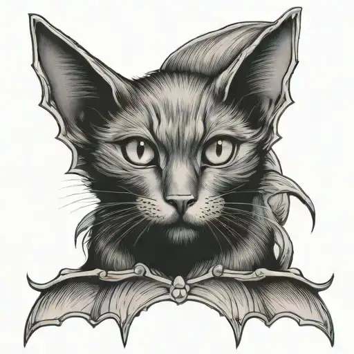 Black Cat Bat Wings