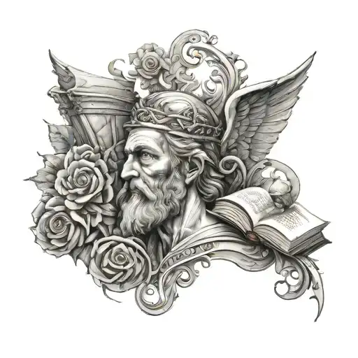 A Religious Tatto Inspired By Book Of Job Look