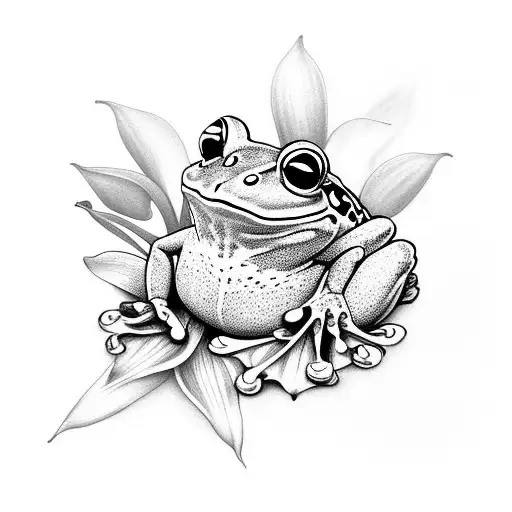 Frog On Lily Of The Valley