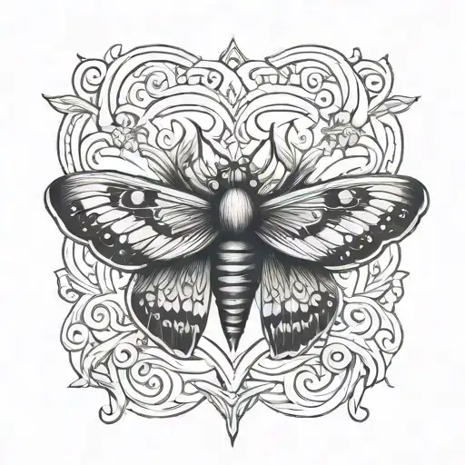 Moth Tattoo Spiritual Symbol Intertwined