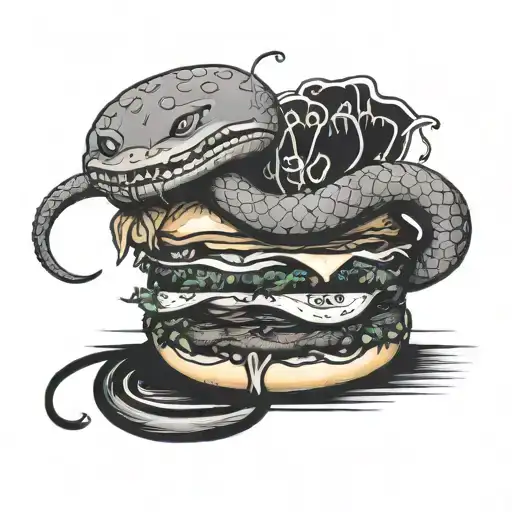 Mamba Snake Wrapped Around Burger