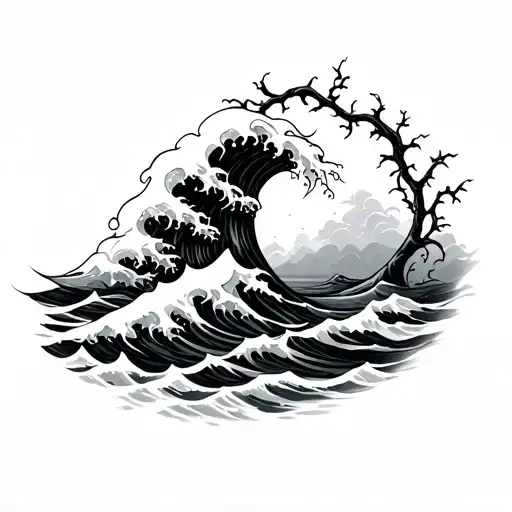 Ocean Waves Coming Out Of Vines