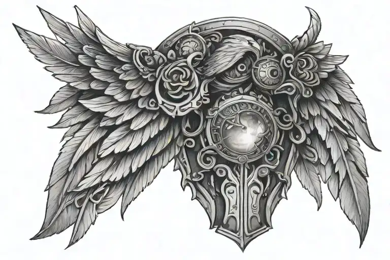 Gauntlet Wings Valkire Forearm Half Sleeve Female