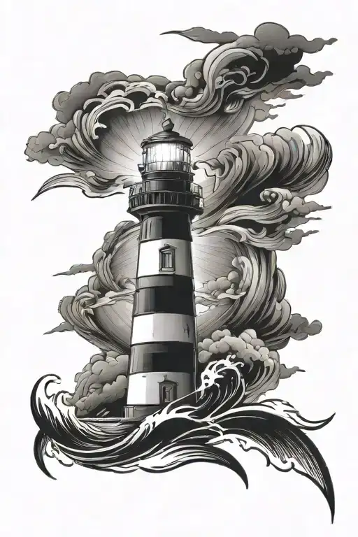 Lighthouse Surrounded By Storm