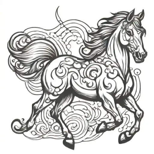 Horse Outline With Beebop Written
