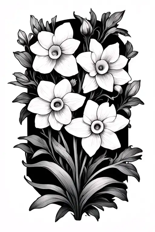 Daffodil Flowers And Vines Wrapped