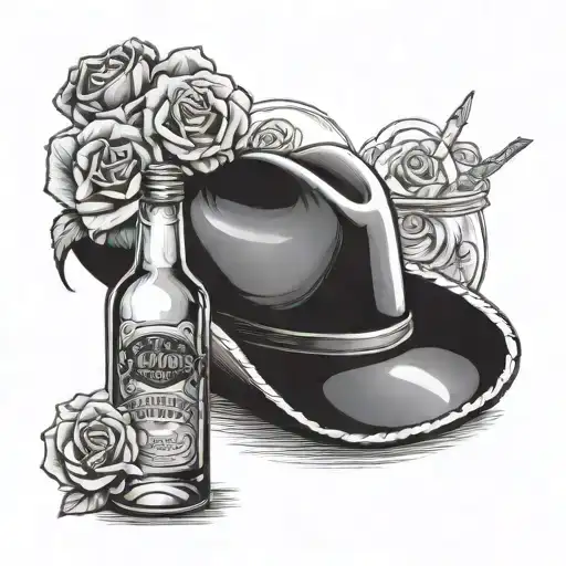Cowboy Hat And Bottle Bottle Of Drink 2 Rose Watch