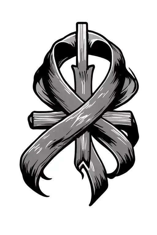 Cross And Cancer Ribbin