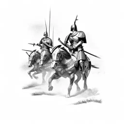 Historical Battle Scene With Spartan Soldiers And Roman Soldiers