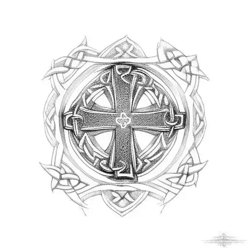 Celtic Cross With Praying Hands