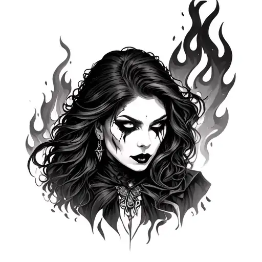 Vampiro Woman And Fire