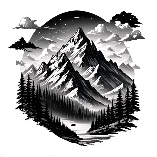 Mountains Nature Scene Forearm