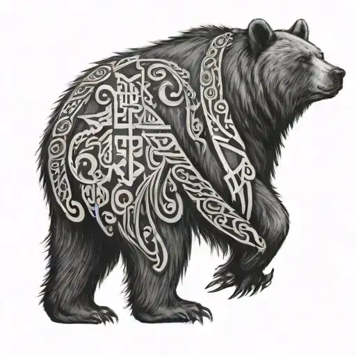 Bear And Northern Runes Back