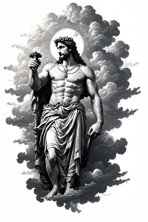 Greek God With Clouds