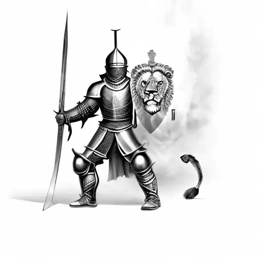 A Knight Who Has Lion Head In Armor