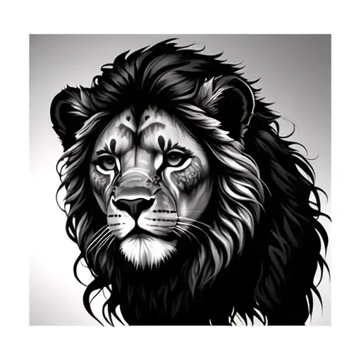 A Woman's Face With A Lion Head