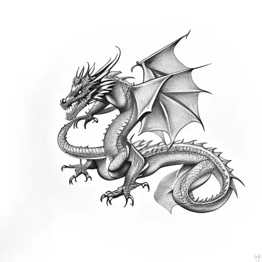 Dragon Flying Over Shoulder