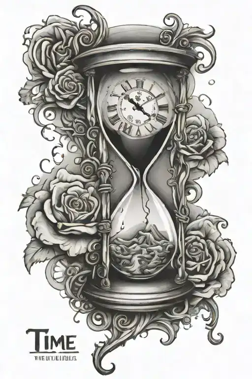 Hourglass With Clock Melting With Text Saying Time Will Tell