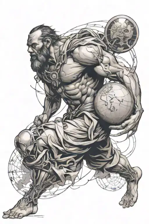 Atlas Carrying The World On His Shoulder