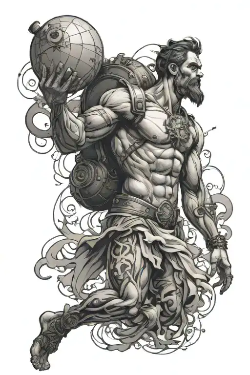Atlas Carrying The World On His Shoulder